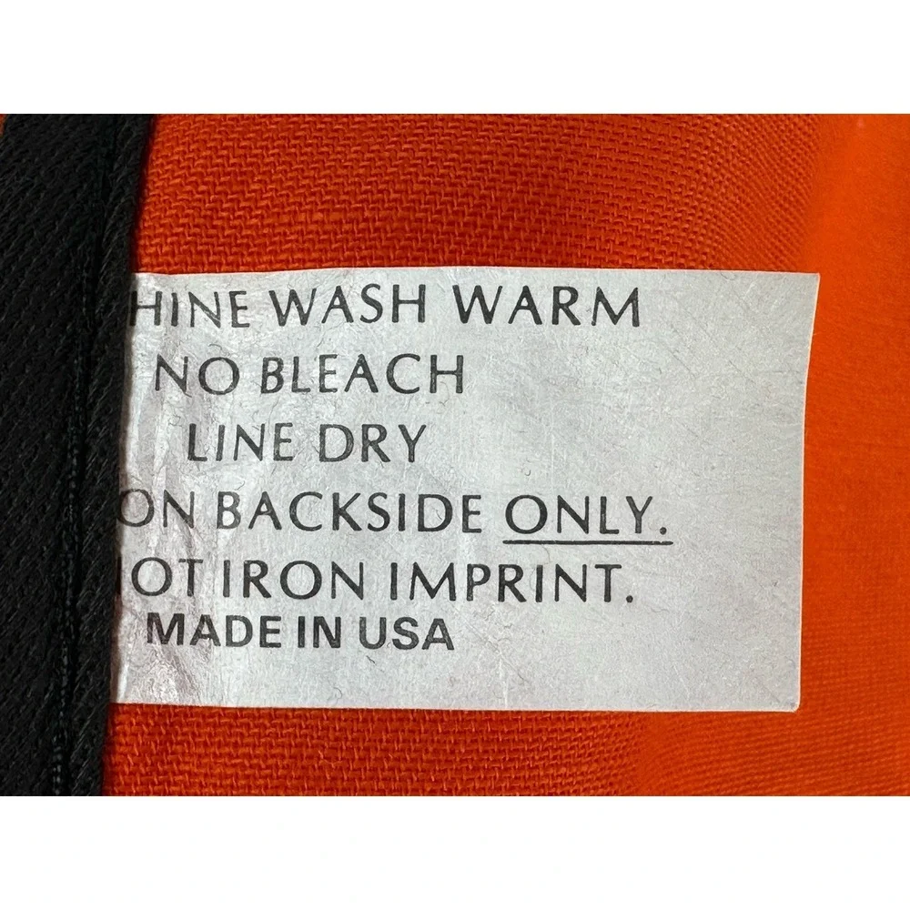 Vintage Orange Tiger Apron Kitchen Chef Cooking‎ BBQ Barware 81 Proof Liquor USA